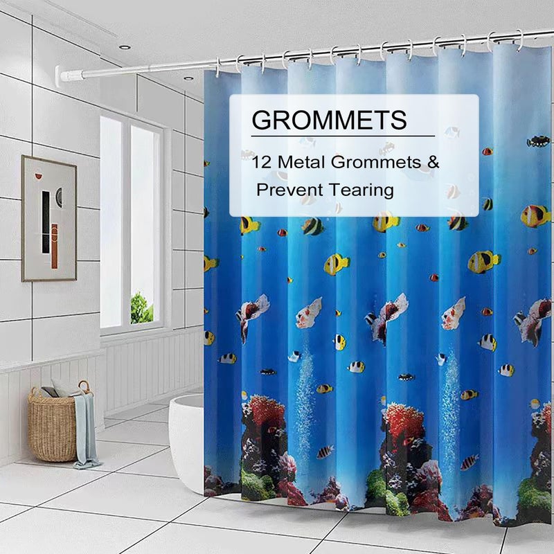 TIKABC Shower Curtain Liner, 4G PEVA Shower Liner, Plastic Waterproof Shower Curtains, 72x72 inch with Grommet Holes 3 Magnetic Weights - Image 5